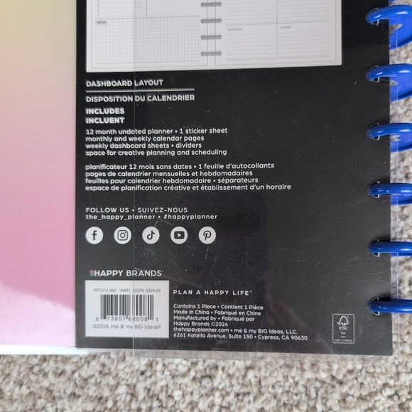 Happy Planner Classic Dashboard‎ Layout 12 Month Undated Seeds of Joy New - Picture 4 of 6